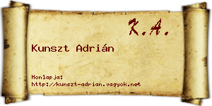 Kunszt Adrián névjegykártya