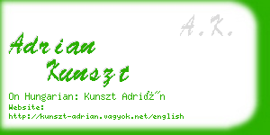 adrian kunszt business card